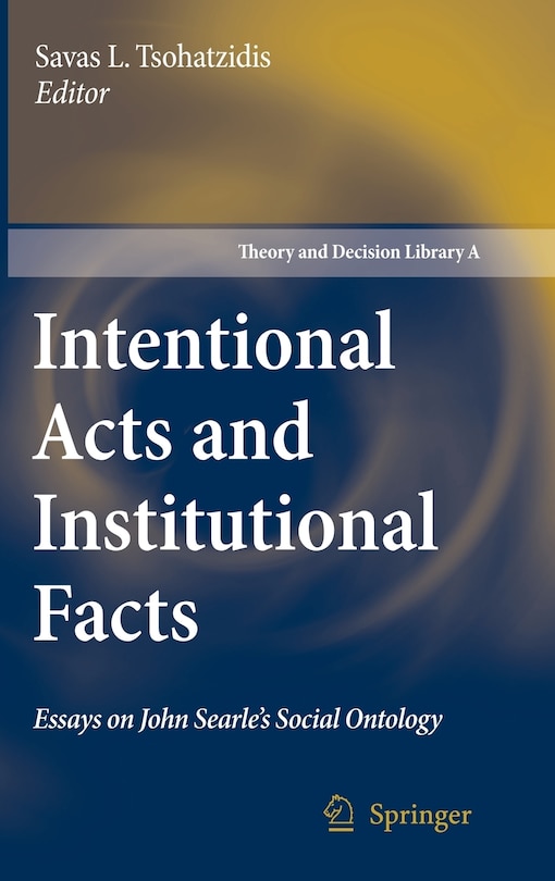 Front cover_Intentional Acts And Institutional Facts