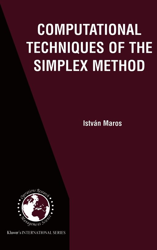 Couverture_Computational Techniques Of The Simplex Method