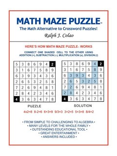 Math Maze Puzzle: The Math Alternative to Crossword Puzzle!