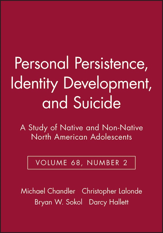 Couverture_Personal Persistence, Identity Development, and Suicide