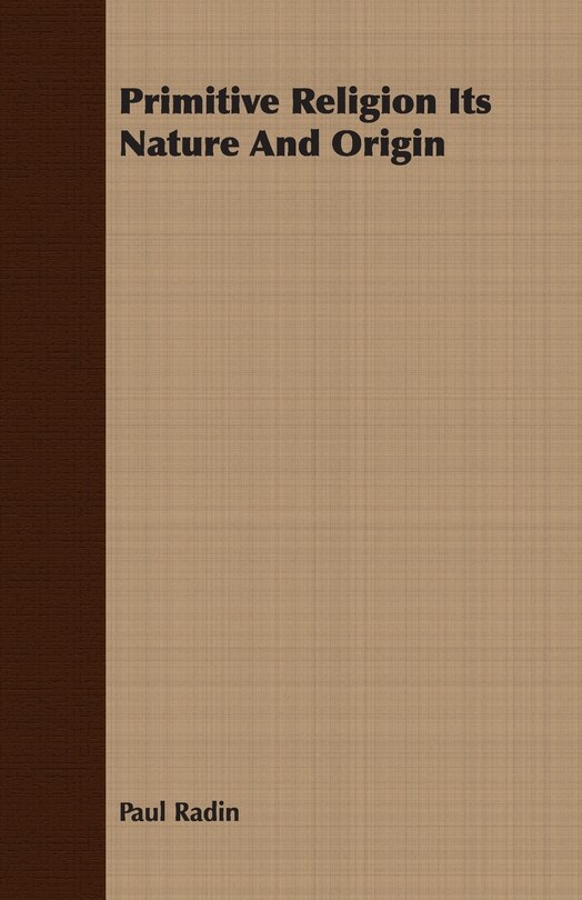 Front cover_Primitive Religion Its Nature And Origin
