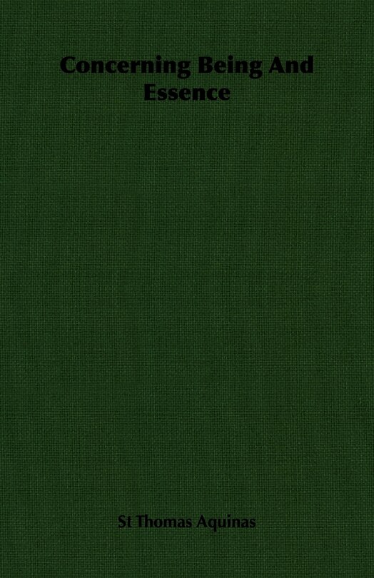 Front cover_Concerning Being and Essence