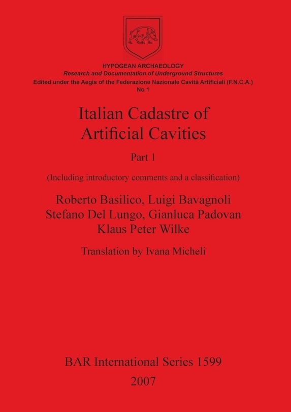 Front cover_Italian Cadastre of Artificial Cavities Part 1