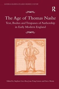 Front cover_The Age Of Thomas Nashe