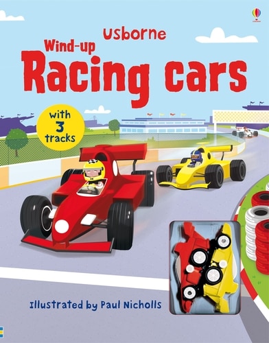 Front cover_Usborne Wind-Up Books/Wind-Up Racing Cars Book