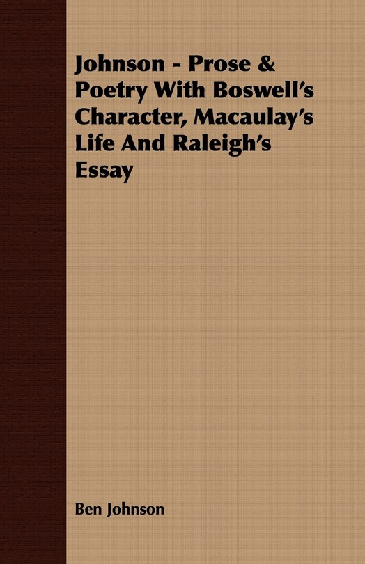 Front cover_Johnson - Prose & Poetry With Boswell's Character, Macaulay's Life And Raleigh's Essay