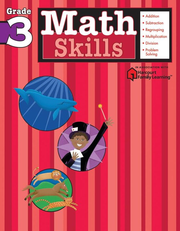Front cover_Math Skills: Grade 3 (Flash Kids Harcourt Family Learning)
