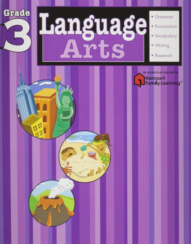 Front cover_Language Arts: Grade 3 (flash Kids Harcourt Family Learning)