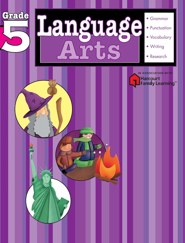 Front cover_Language Arts: Grade 5 (flash Kids Harcourt Family Learning)