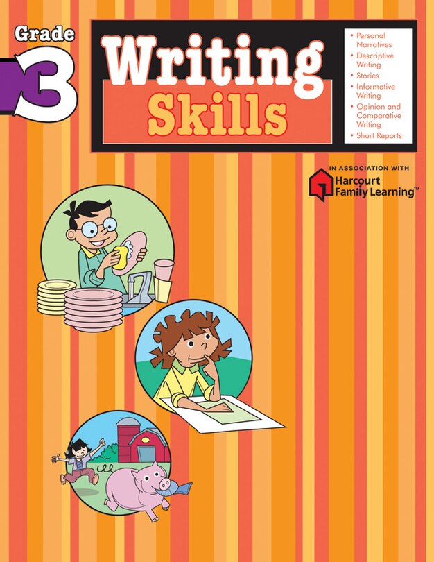 Front cover_Writing Skills: Grade 3 (flash Kids Harcourt Family Learning)