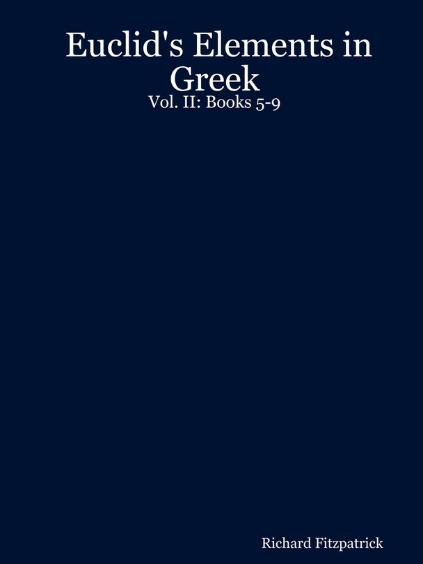 Front cover_Euclid's Elements in Greek