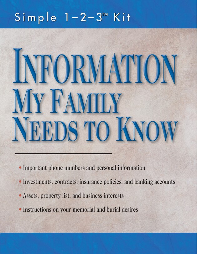 Front cover_Information My Family Needs to Know (Folder - Simple 1-2-3 Kit)