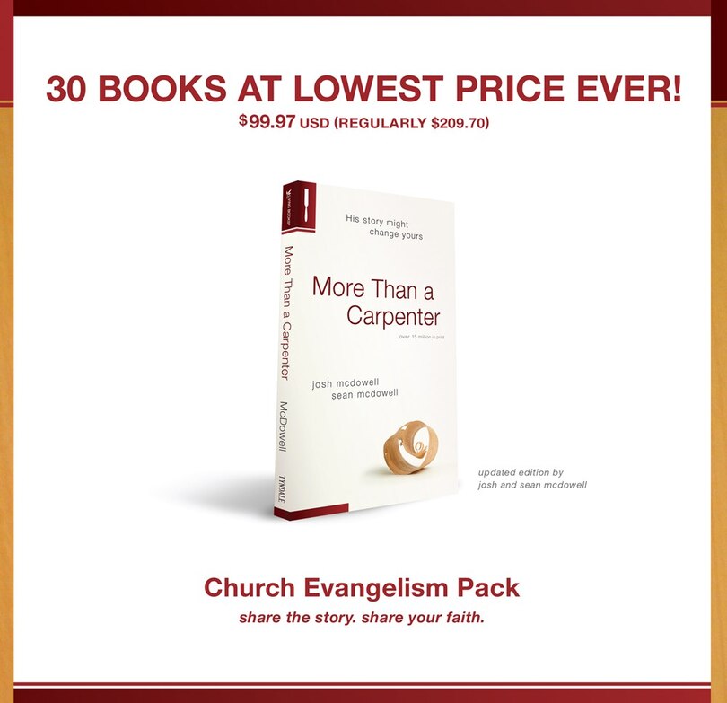 Front cover_More Than A Carpenter 30 Pack, Church Evangelism Pack 30-pack