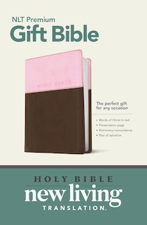 Couverture_Premium Gift Bible NLT, TuTone (LeatherLike, Pink/Dark Brown, Red Letter)
