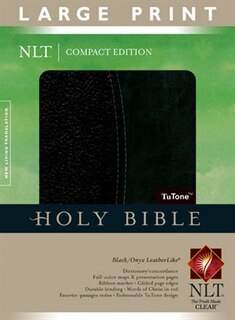 Compact Edition Bible Nlt, Large Print, Tutone (red Letter, Leatherlike, Black/onyx)
