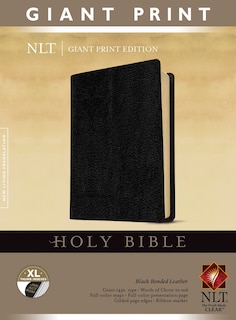 Front cover_Holy Bible, Giant Print NLT (Bonded Leather, Black, Indexed, Red Letter)