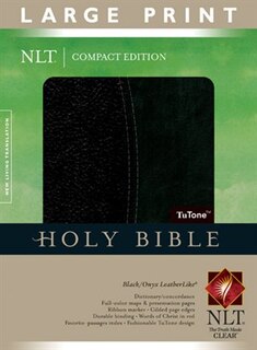 Compact Edition Bible Nlt, Large Print, Tutone (red Letter, Leatherlike, Black/black, Indexed)