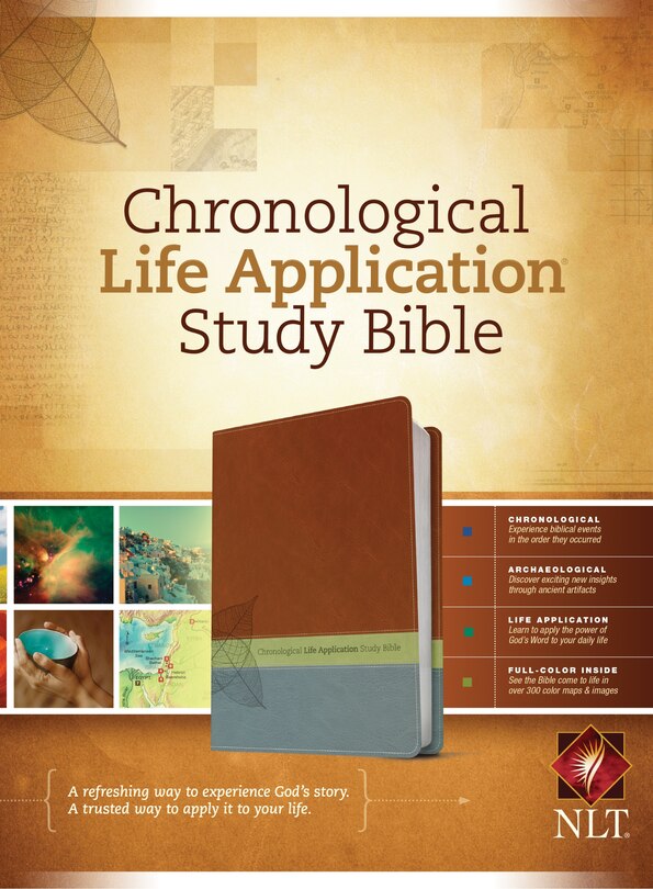 Front cover_Nlt Chronological Life Application Study Bible, Tutone (leatherlike, Brown/green/dark Teal)