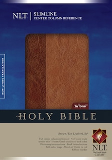 Couverture_Slimline Center Column Reference Bible NLT, TuTone (LeatherLike, Brown/Tan, Indexed, Red Letter)