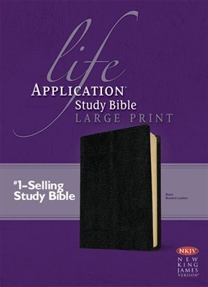 Couverture_Nkjv Life Application Study Bible, Second Edition, Large Print (red Letter, Bonded Leather, Black)