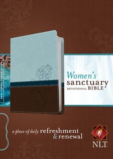 Couverture_Women's Sanctuary Devotional Bible Nlt, Tutone (leatherlike, Cool Blue/chocolate Rose)