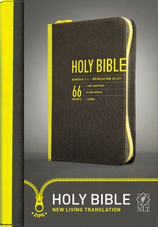 Zips Bible Nlt (canvas, Charcoal/yellow)