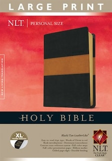 Holy Bible Nlt, Personal Size Large Print Edition, Tutone (red Letter, Leatherlike, Black/tan, Indexed)