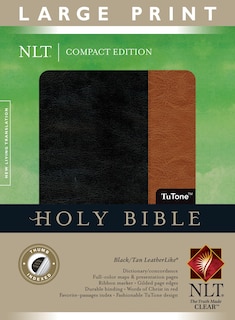 Couverture_Compact Edition Bible NLT, Large Print, TuTone (LeatherLike, Black/Tan, Indexed, Red Letter)