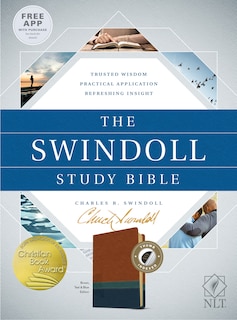Front cover_The Swindoll Study Bible NLT, TuTone (LeatherLike, Brown/Teal/Blue, Indexed)