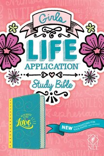 Front cover_Nlt Girls Life Application Study Bible (leatherlike, Teal/yellow)
