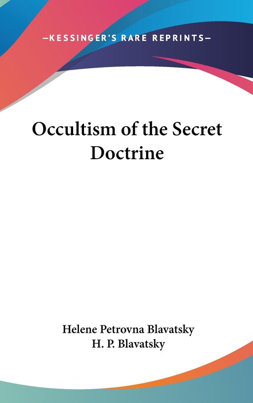 Couverture_Occultism Of The Secret Doctrine