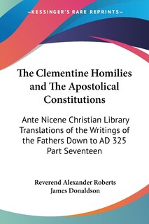 Couverture_The Clementine Homilies and The Apostolical Constitutions