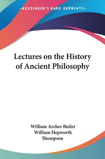 Front cover_Lectures On The History Of Ancient Philosophy