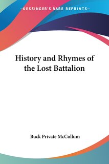 Couverture_History and Rhymes of the Lost Battalion