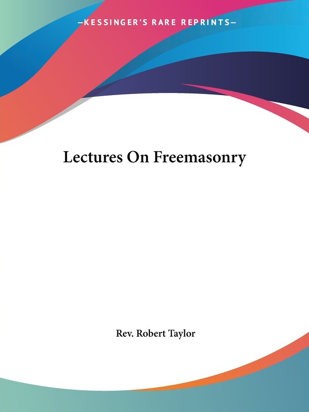 Couverture_Lectures On Freemasonry