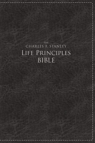 Couverture_Nkjv, The Charles F. Stanley Life Principles Bible, Large Print, Leathersoft, Black