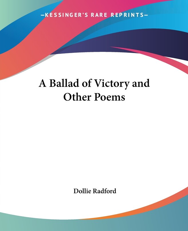 Front cover_A Ballad Of Victory And Other Poems