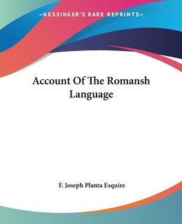 Front cover_Account Of The Romansh Language