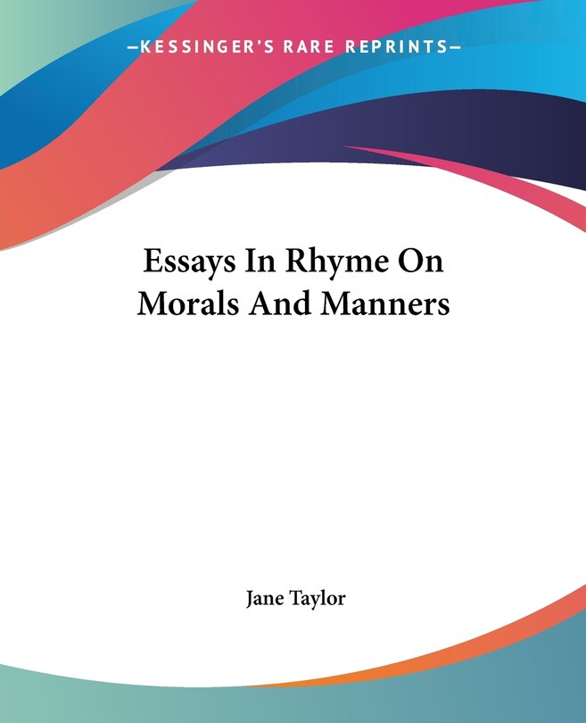 Couverture_Essays in Rhyme on Morals and Manners