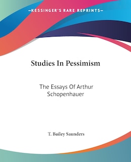 Front cover_Studies In Pessimism