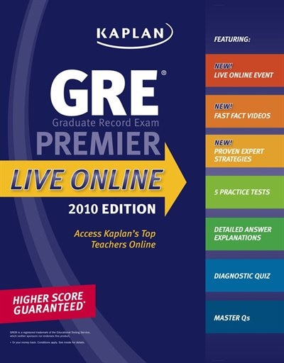 Front cover_Kaplan GRE Exam 2010 Premier Live Online
