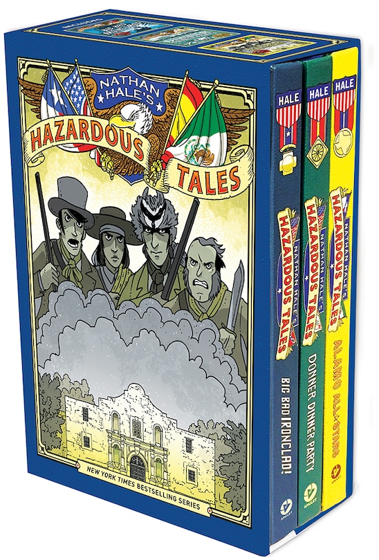 Front cover_Nathan Hale's Hazardous Tales' Second 3-Book Box Set