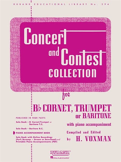 Concert And Contest Collection: Piano Accompaniment - Bb Cornet, Trumpet Or Baritone