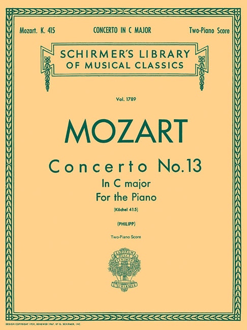 Concerto No. 13 in C, K. 415: Schirmer Library of Classics Volume 1789 National Federation of Music Clubs 2024-2028 Piano Duet