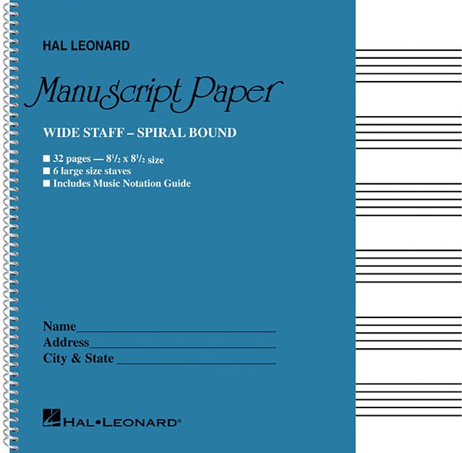 Couverture_Wide Staff Wirebound Manuscript Paper (aqua Cover)