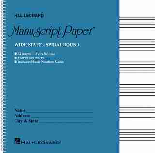 Wide Staff Wirebound Manuscript Paper (aqua Cover) by Hal Leonard Corp.