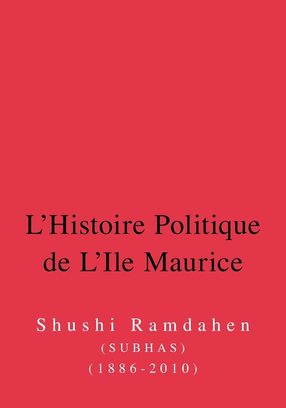 Couverture_L'histoire Politique De L'ile Maurice