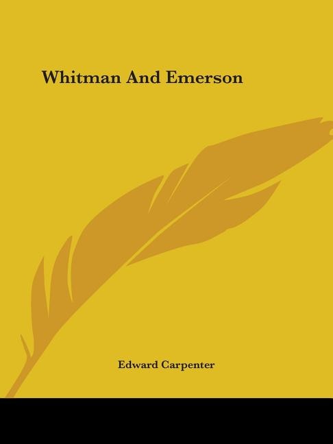 Front cover_Whitman And Emerson