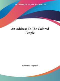 Front cover_An Address To The Colored People