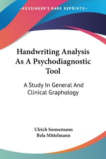 Front cover_Handwriting Analysis As A Psychodiagnostic Tool